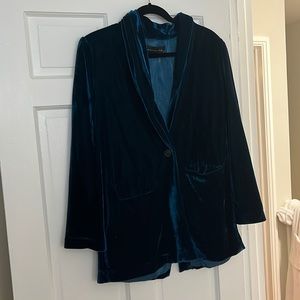 Endless Rose Teal Velvet Blazer